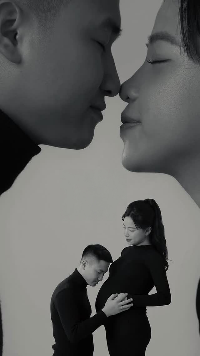Khoảnh khắc mẹ bầu tại studio